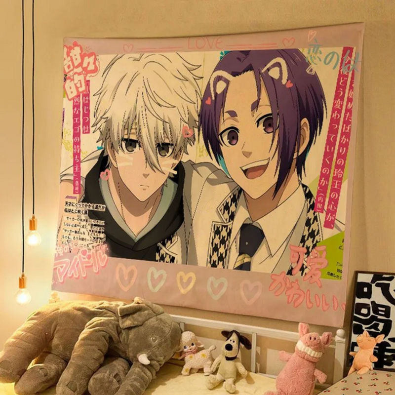 VIKAMA Anime Wandteppich in Mehrfarbig, Ästhetischer Wandbehang für Wohnzimmer und Schlafzimmer, Rechteckiger Textil-Wandbehang für Teenager und Studentenwohnheime, B/H: 60 x 40 cm - Bild 1