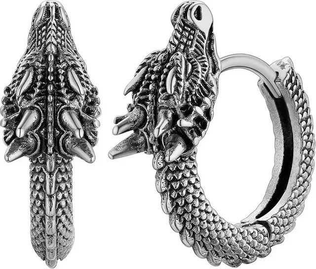 CAOSHI Creolen, Drache, Silber, Unisex - Bild 1