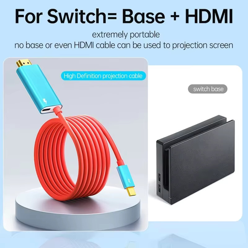 DATA FROG Tragbare Dockingstation für Nintendo Switch mit PD100W USB Typ C zu 4K 30Hz HDMI Konverter im Docking Modus - Bild 4