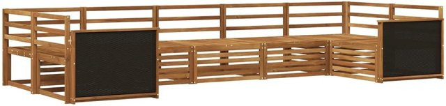 vidaXL Outdoor-Sofagarnitur aus Akazienholz in Braun, 7-teiliges Set mit Ecksofas und Armlehnen - Bild 1