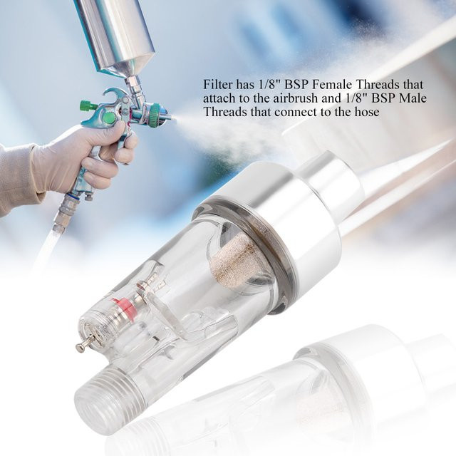 ESTINK Airbrush-Inline-Mini-Separator als Wasserfalle für Luftfilter mit 1/8 Zoll Gewinde, transparent - Bild 1