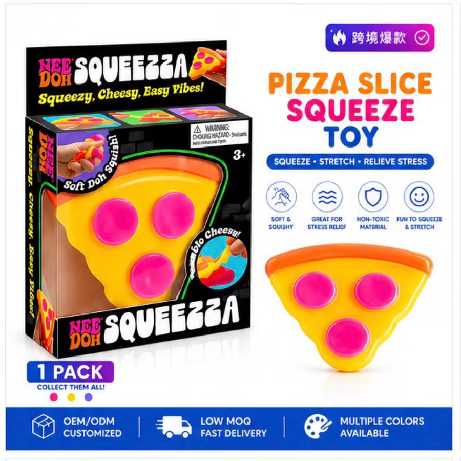 Needoh Pizza, Quetsch- und Dekompressionsspielzeug, mit Box - Bild 4