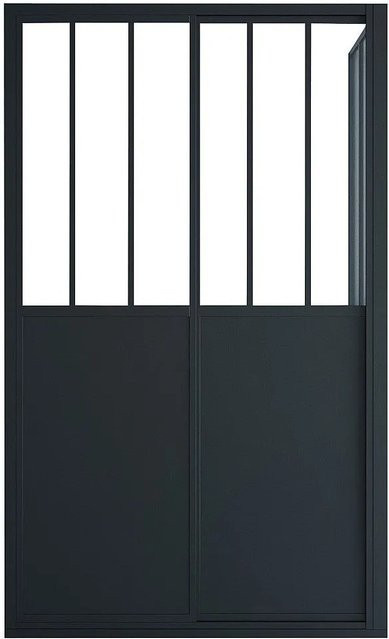 Vente-unique Duschwand Urbanik Schwarz, Glas, Schiebe-Duschwand, Breite: 120 cm, Höhe: 195 cm, Tiefe: 80 cm - Bild 1