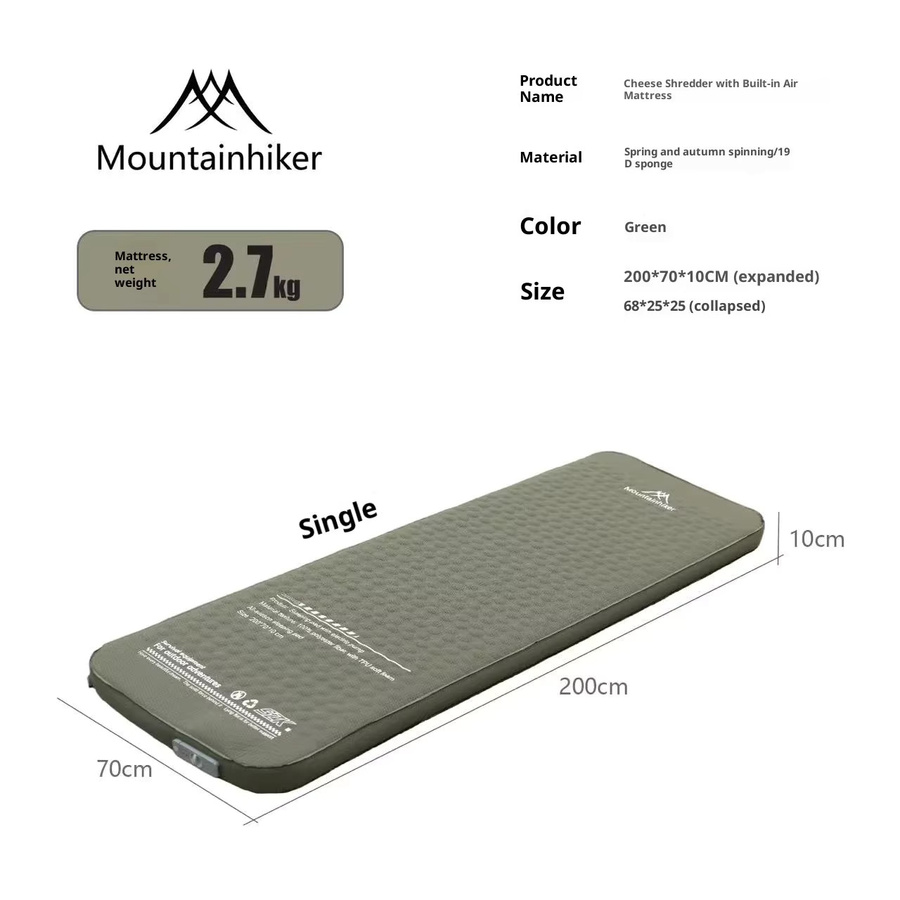 MOUNTAINHIKER Selbstaufblasende Campingmatte mit integrierter Luftpumpe, Schwarz - Bild 6