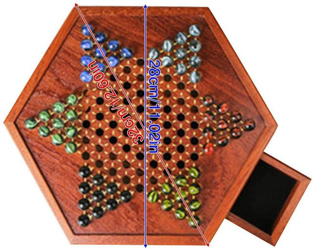 Fishine Halma-Brettspiel, Holz, Braun, Bunt / Mehrfarbig - Bild 1