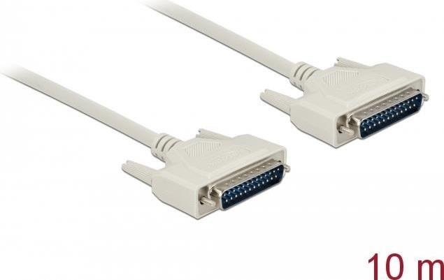 Delock Serielles Kabel DB-25 (M) zu DB-25 (M) mit Daumenschrauben, beige, 10,0 m - Bild 1