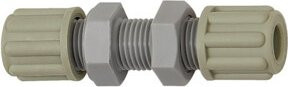 Riegler Gerade Schottverbindung M18x1,5 für Schlauch 9/12 mm aus Kunststoff in Grau - Bild 1