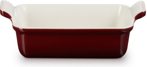 Le Creuset Auflaufform Tradition aus Steinzeug, rechteckig, Garnet Rhone Bordeaux-Rot, 32 cm