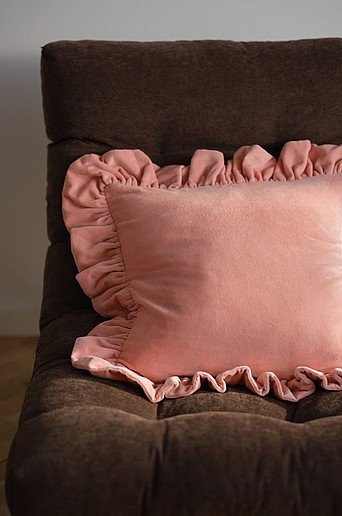 Jotex Kissenbezug Frille aus Baumwolle in Pink, B/T: 50 x 50 cm - Bild 1