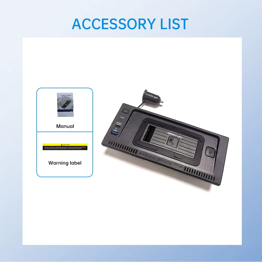 MOCENDO Kabelloses 15W Schnelllade-Ladepad für Mercedes Benz ML/GL 2013-2015 und GLE/GLS 2016-2019, Telefonladegerät Halterung in Schwarz - Bild 6