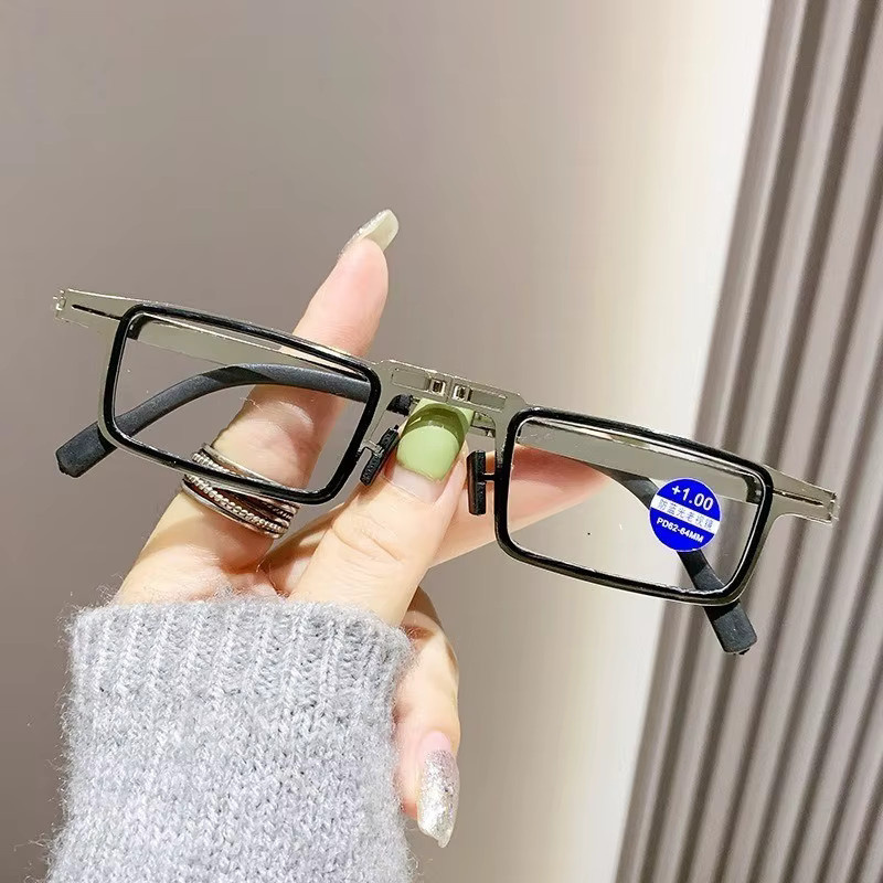 DIXSG Lesebrille, Unisex, Metall, Vollrand, rechteckig, silver - Bild 2