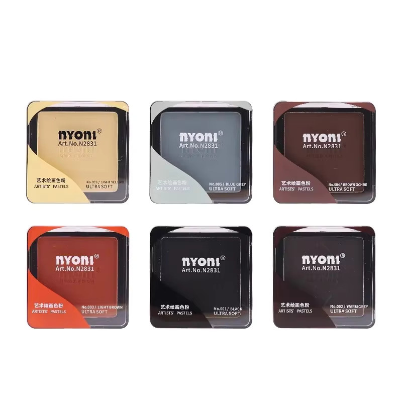 Nyoni Künstler Pastellset mit 6 Farben für Trocken- und Nassskizzen aus Graphit und Holzkohle in Blau und Grau - Bild 2