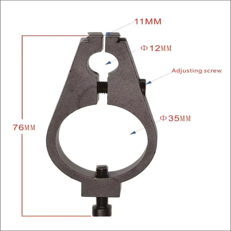 Shan Bao Befestigungsclips aus schwarzer Aluminiumlegierung für 12 mm oder 16 mm (1 Paar) - Bild 2