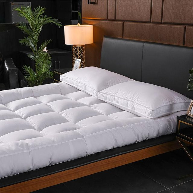 WTEMPO Home Isomatte aus Mikrofaser und Baumwolle, superweiche faltbare Matratze in Weiß, B/T: 180 x 200 cm, Höhe: 10 cm - Bild 1