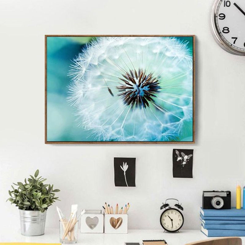 FIYO Diamond Painting Mosaik Set mit weißem Löwenzahn, Wanddekoration in floralem Design, B/H: 20 x 30 cm - Bild 1