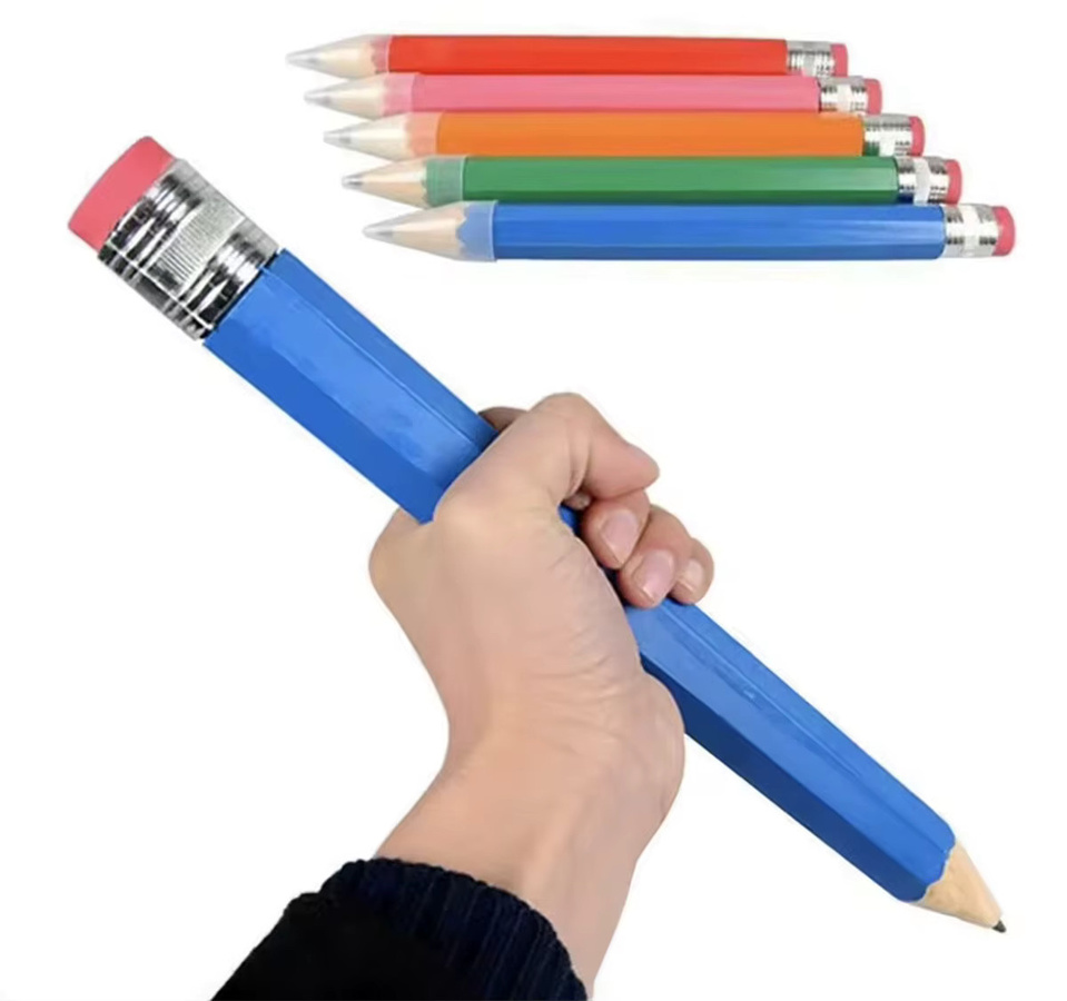 Blauer Riesenstift aus Holz mit Radiergummi, 34 cm Länge - Bild 2