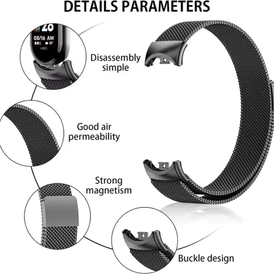 Uhrenarmband Milanese Loop für Xiaomi Mi Band 10 9 8, Edelstahl, Unisex - Bild 2
