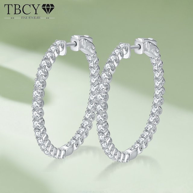 TBCYD Creolen Moissanit, 925 Silber, Damen - Bild 1