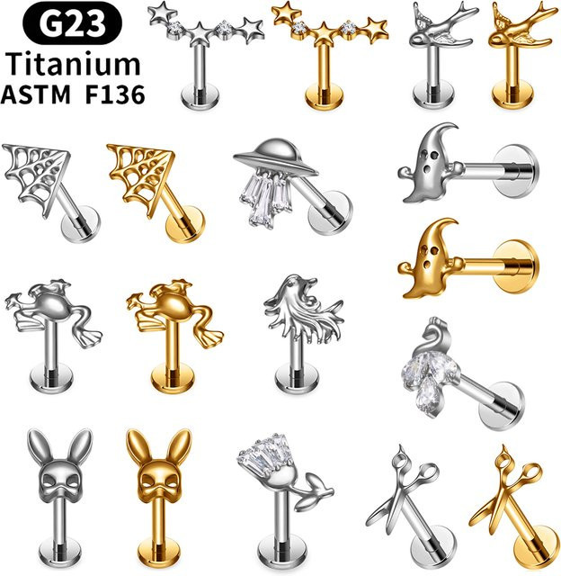 Ohrstecker Titan, Halloween Geist Schere Raumschiff, Silber, Unisex - Bild 1