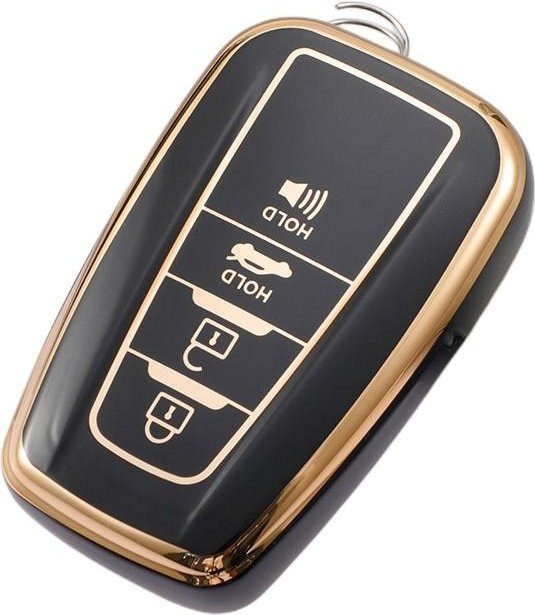 Schutzhülle aus TPU für Toyota Autoschlüssel mit 4 Buttons in Schwarz für CHR, RAV4, Land Cruiser, Prius, Camry, Corolla und Prado - Bild 1