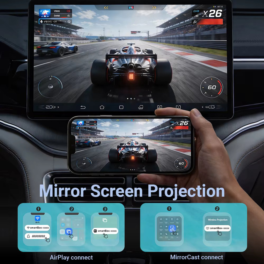 XUDA 4-in-1 Wireless CarPlay und Android Auto Adapter mit Mirror Link und Airplay in Schwarz - Bild 5