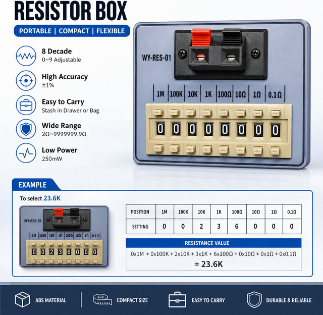 ANENG Widerstandsbox WY-RES-01 in Grau für Elektrogeräte und Werkzeuge - Bild 1