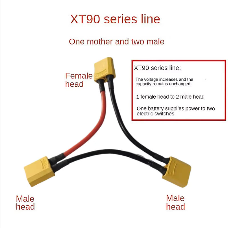 BANGSHE XT90 Stecker und Buchse Set in Gelb für parallele Verbindungen von Lithium-Batterien, ESC, Fahrzeugen und Modellbooten - Bild 1