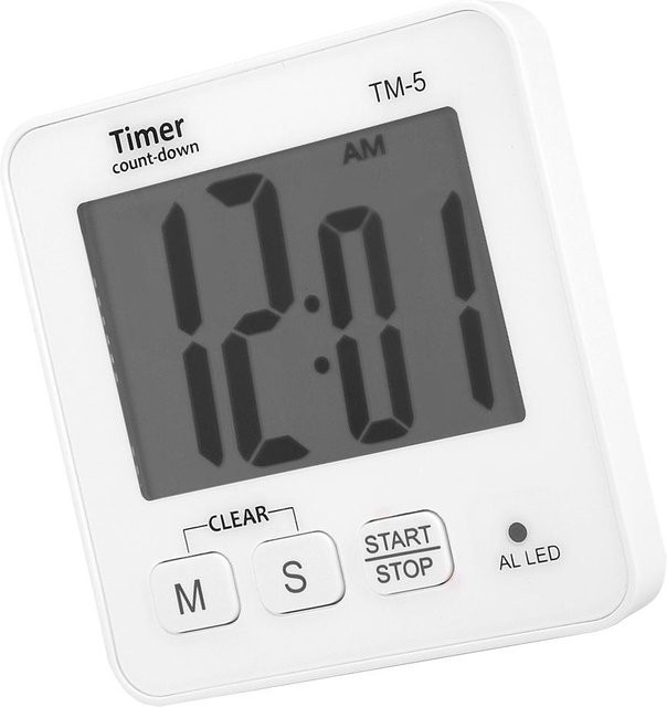 KONNWEI Tragbarer Küchen-Kochtimer mit Digitalanzeige und Wecker in Weiß - Bild 1