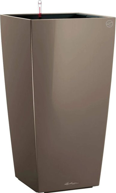 Lechuza Pflanzgefäß Cubico Premium Säulengefäß Taupe Hochglanz B/T/H: 50 x 50 x 50 cm - Bild 1