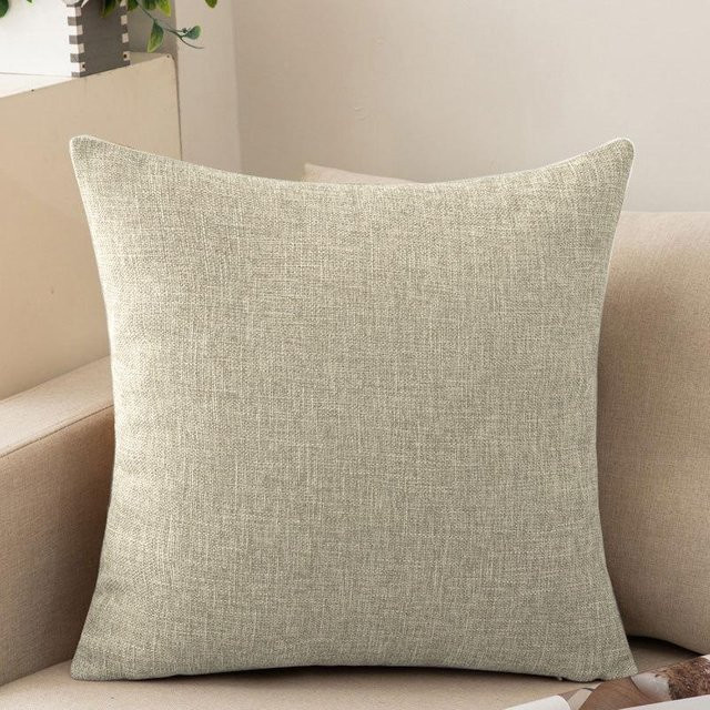 HomeHarmony Dekokissen aus Baumwollleinen in Beige, quadratisch, B/H: 45 x 45 cm, nur Kissenbezug - Bild 1