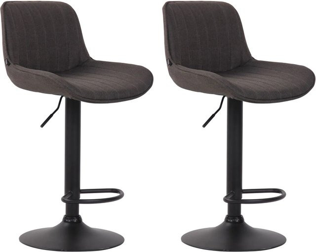 DELUKE 2er Set Barhocker BEKIM in Dunkelgrau und Schwarz, höhenverstellbare Barstühle mit Lehne und 360 Grad Drehbarkeit, B/T/H: 50 x 50 x 86 cm - Bild 1
