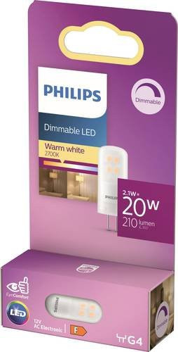 Philips LED G4 Capsule Leuchtmittel, Warmweiß, dimmbar, Durchmesser: 1,5 cm, Höhe: 4 cm - Bild 1