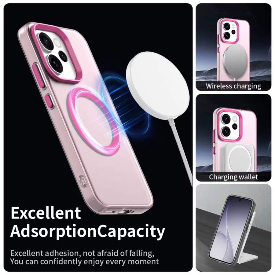 AG Matte Candy MagSafe Bumper Case für OPPO Reno 15 Pro Max, 14, 13F, 12 Pro in Pink mit Wireless Charging Unterstützung - Bild 1