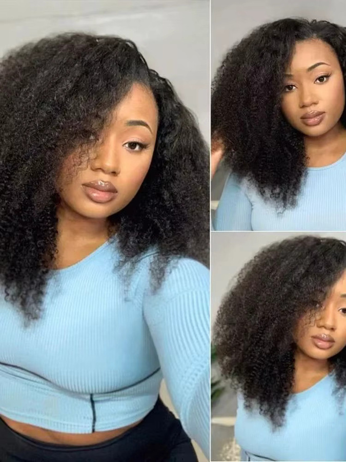 Dula A Hair Afro Kinky Lockige Haarbündel, Echthaar, Schwarz, Damen - Bild 7