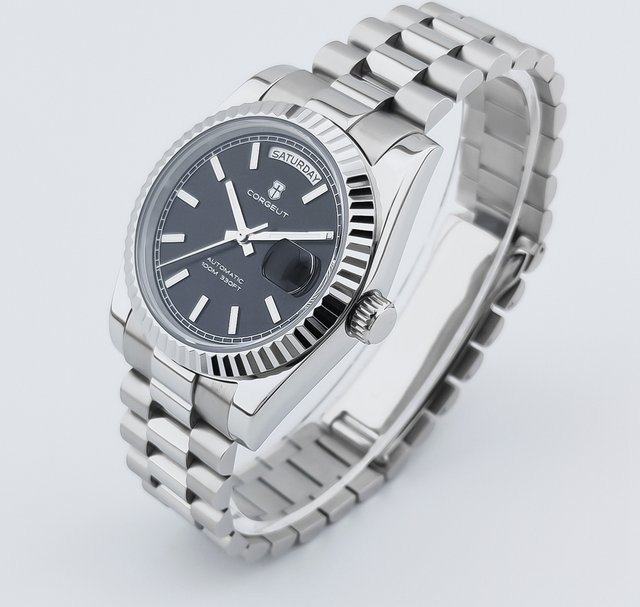 Corgeut Armbanduhr, Automatik, Edelstahl, Schwarz, 36 mm, Herren - Bild 1