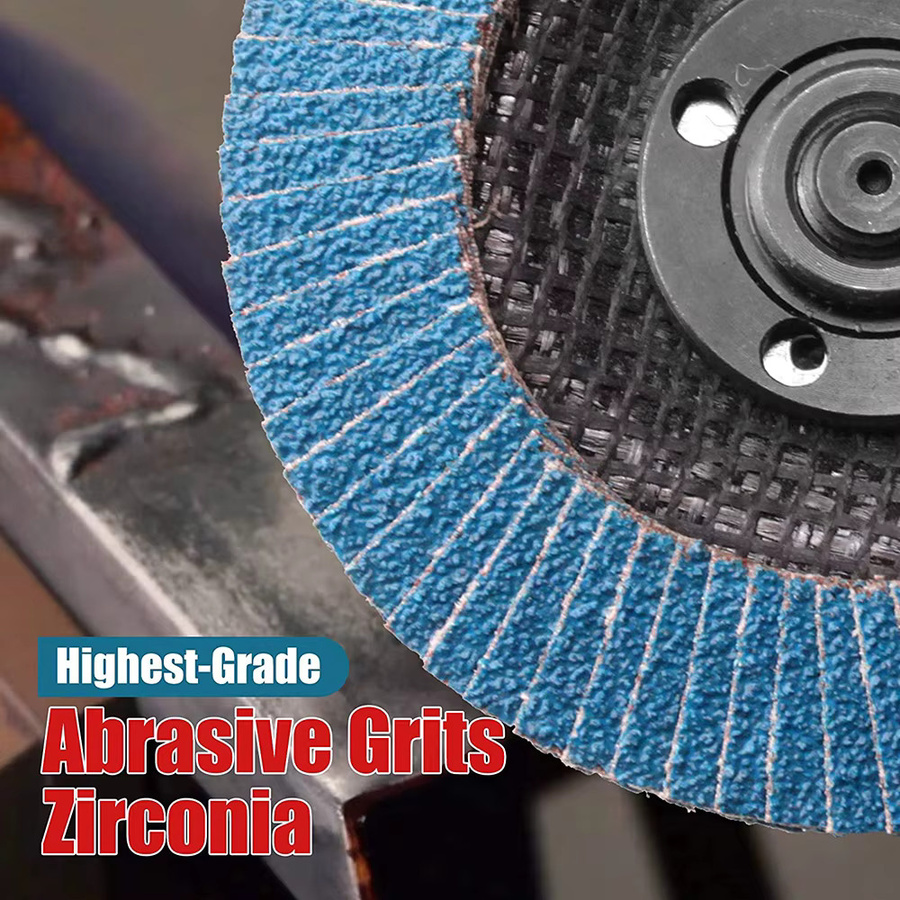 SI FANG Zirkonoxid-Fächerscheiben für Winkelschleifer, Blau, Durchmesser: 115 mm, Körnung 40/60/80/120, zum Schleifen und Polieren von Metall und Edelstahl - Bild 5