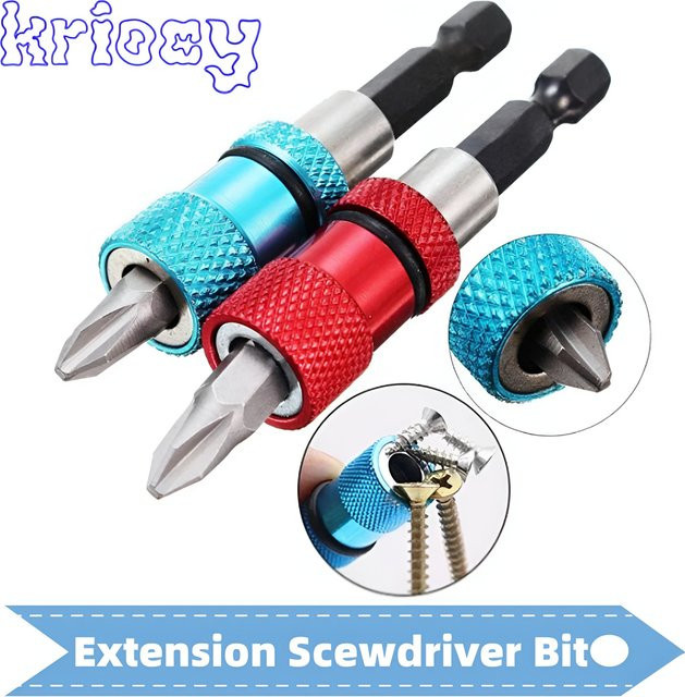 KRIOCY Bit Halter mit Sechskantschaft und Magnetfunktion, 1/4 Zoll, Silber, Länge: 66,0 mm - Bild 1
