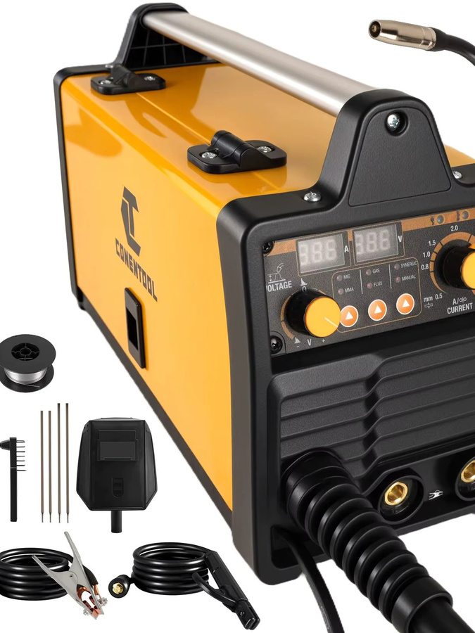 CONENTOOL 4-in-1 Multifunktions-Schweißgerät für MIG, MAG, MMA und WIG in Gelb, gas- und gasfrei, 220 V, 30–200 A - Bild 6