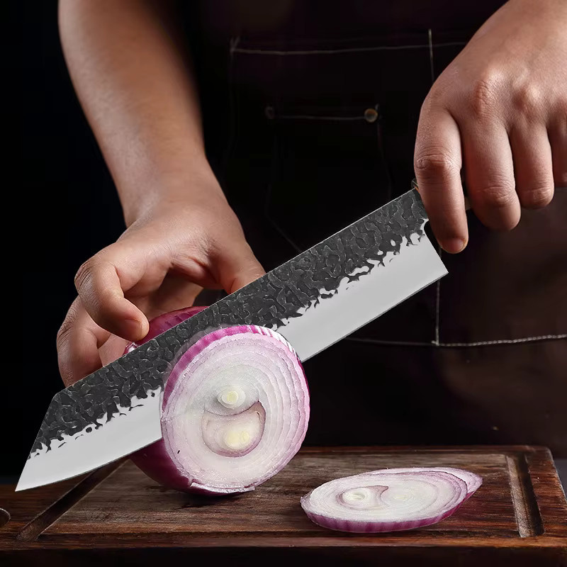 GuanQi Handgeschmiedetes Japanisches Fischfiletmesser aus Kohlenstoffstahl mit Holzgriff für Lachs und Sushi - Bild 3