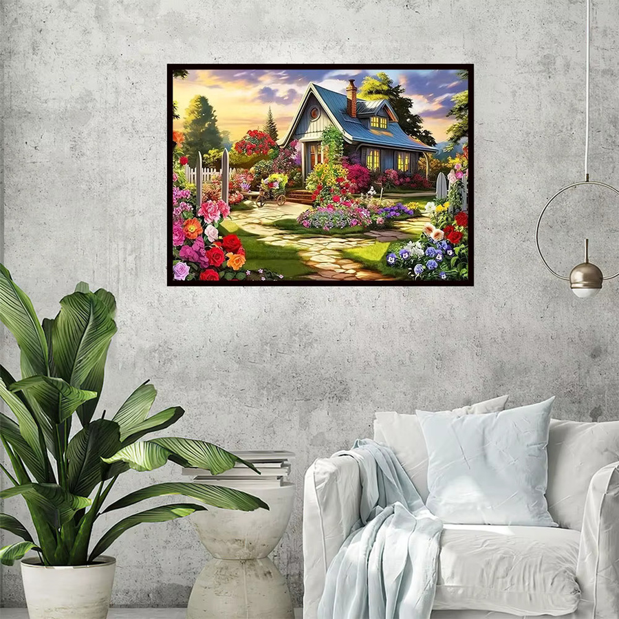 Momoart DIY Diamant-Mosaik Haus-Landschaft, Bastelset, Bunt / Mehrfarbig - Bild 3