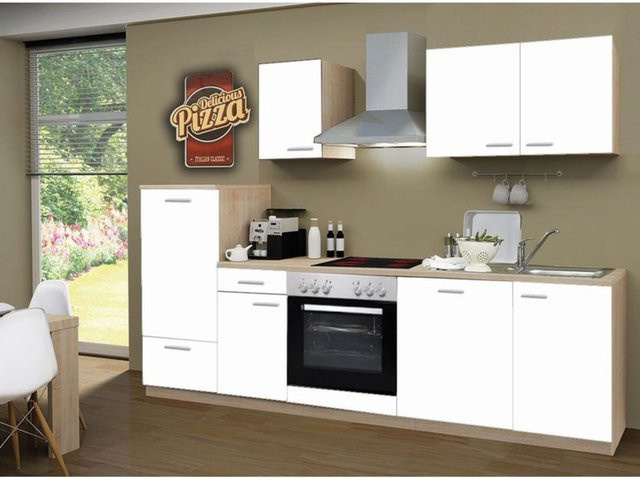 MENKE Küchenzeile Classic in Weiss mit Geschirrspüler, Breite: 270 cm, Tiefe: 60 cm, Höhe: 200 cm - Bild 1