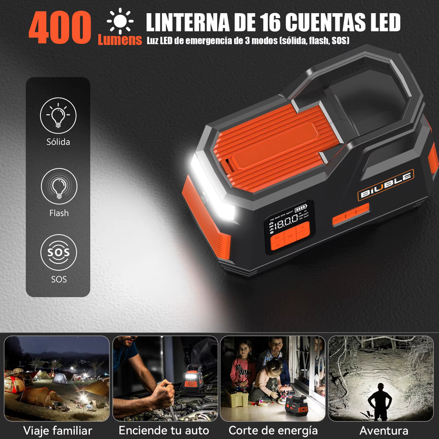 BSMOOM 2-in-1 Starthilfegerät mit 150 PSI Luftkompressor und 4500 A Autobatterie-Booster Powerbank für 9,5L Benzin oder 7,5L Diesel - Bild 4