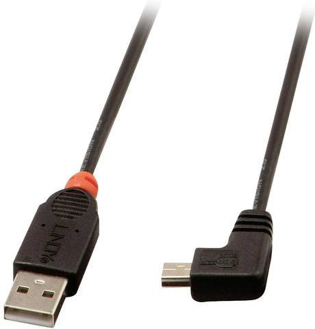 Lindy USB 2.0 Kabel mit USB-A und USB-Mini-B Stecker, 2,00 m, Schwarz - Bild 1
