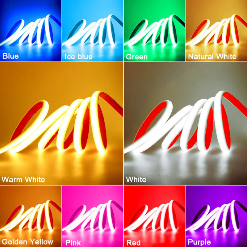 RAZEND COB LED Neon Streifen Licht IP68 Wasserdicht mit Silikon Rohr und 320 LEDs, RA90 Farbwiedergabe, Transparent - Bild 3
