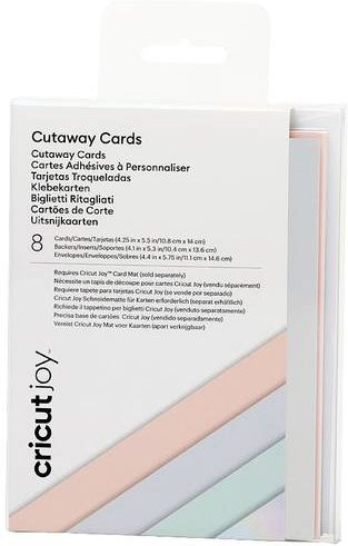 Cricut Joy Cutaway Cards Kartenset in Pastellfarben Rose, Hellblau und Mint, 8er-Pack, Format A2 (Breite: 10,8 cm, Höhe: 14 cm) - Bild 1