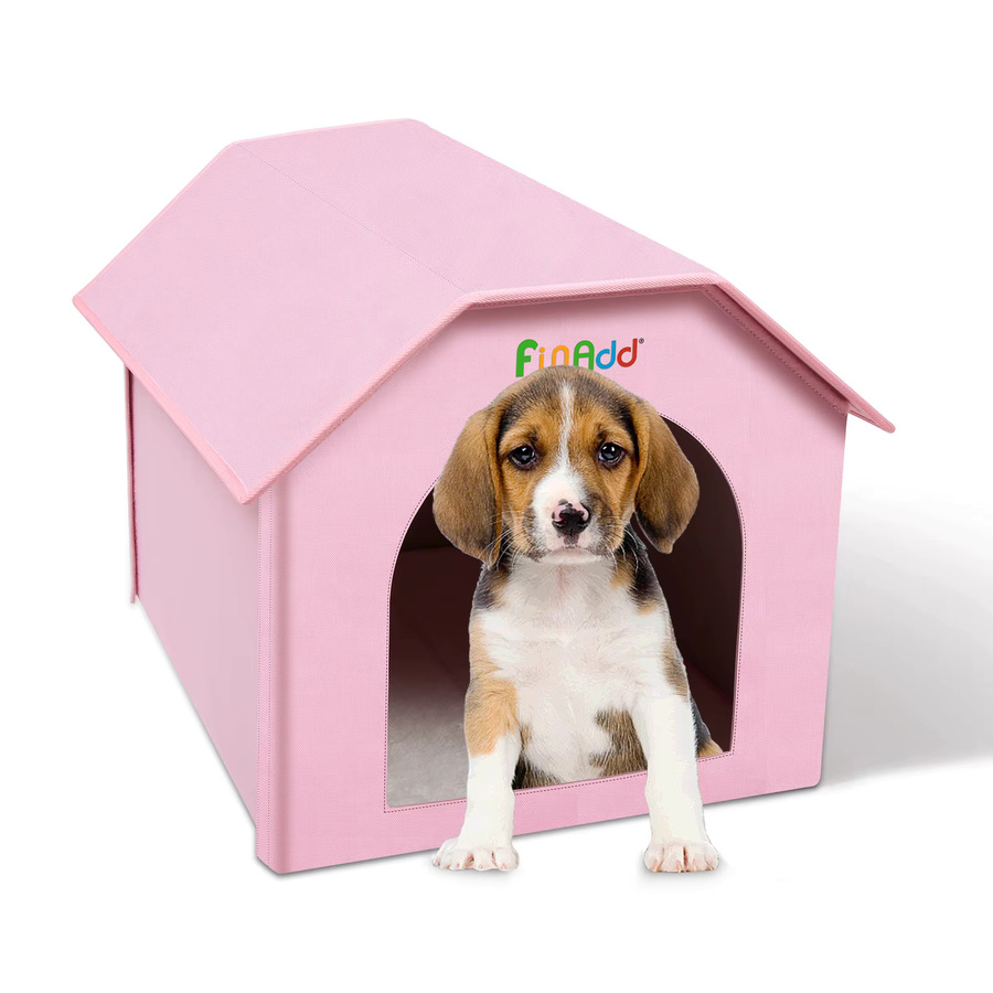 FUNADD Wetterfestes Haustierhaus für Hunde in Pink mit abnehmbarer Matte, extra groß und faltbar für den Innen- und Außenbereich - Bild 2