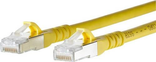 Metz Connect RJ45 Patchkabel CAT 6a S/FTP Ethernet LAN Gelb 3,00 m mit Rastnasenschutz - Bild 1