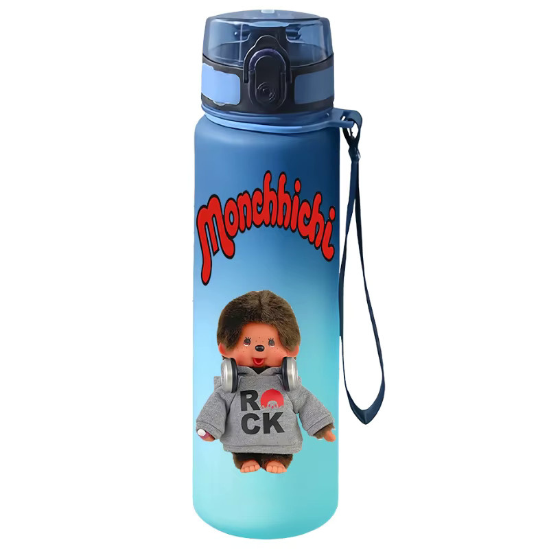 Bandai Monchhichi Sportwasserflasche mit Farbverlauf, auslaufsicher, 650 ml, Blau/Mehrfarbig - Bild 2