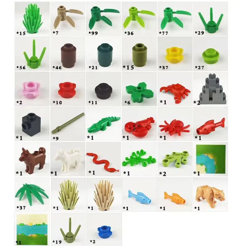 Regenwald Bausteine, 32-teiliges Set, Tiere, Natur, Grün - Bild 3