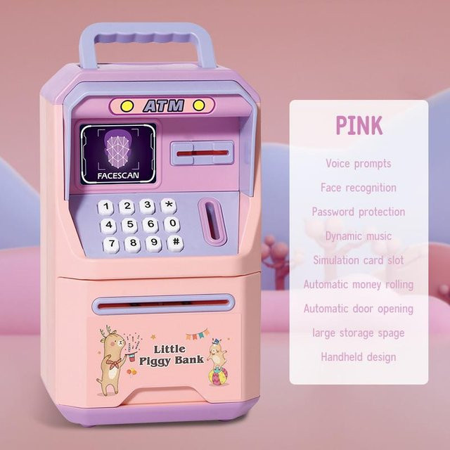 Cartoon ATM Geldspardose, elektronische Spardose, mit digitalem Fingerabdruck-Entsperren - Bild 1
